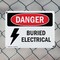 Signmission Buried Electrical Danger Sign, Plastic, 10in W x 7in L, 2PK OS-2PACK-DS-P-710-L-2308 - alternate 3